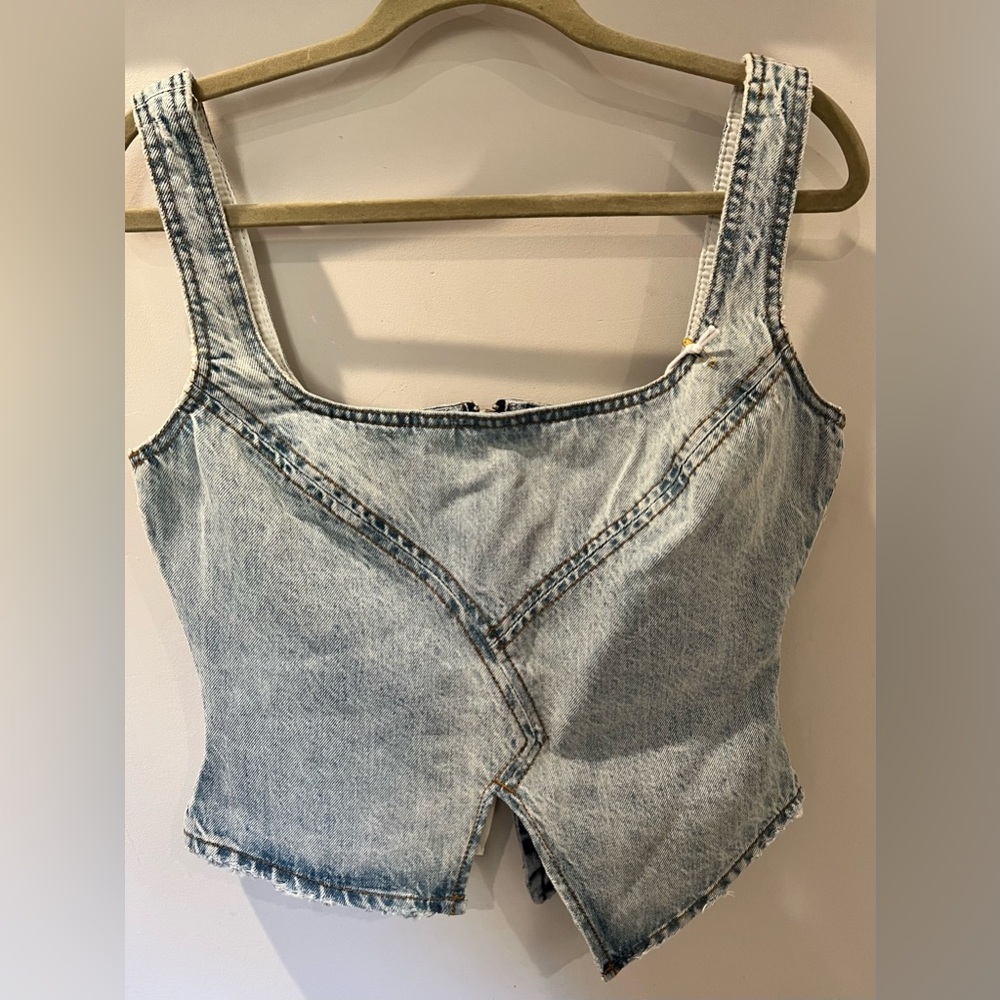 Dala Corset Denim Top in Blue Haze Sz. 29 NWT